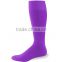 wholesale custom knitted cheap plain purple soccer socks