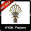 KYOK Fan shape classic crystal glass curtain finials,factory wholesale thickness 0.5mm curtain accessory metal curtain finials