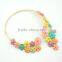 Ladies colorful resin flower design jewelry set rhinestone cuff gold woman necklace sets for wedding                        
                                                                                Supplier's Choice