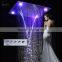 Wholesale modern LED ceiling shower set rainfall waterfall shower head hot cold high flow bath shower mixer bathroom accessories