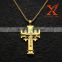 14K REAL SOLID YELLOW GOLD PLATED MEN'S WOMEN'S CROSS CNC CZ PENDANT CHARM