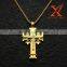 14K REAL SOLID YELLOW GOLD PLATED MEN'S WOMEN'S CROSS CNC CZ PENDANT CHARM