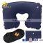 PVC Flocking Fabric Travel Set/Neck Pillow/Eye Mask/Ear Plug