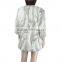 Classic women rabbit coat natural grey color KZ14061