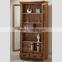 Solid oak wood glass display cabinet