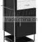 Black Metal Salon Trolley With Drawer, Hairdressing Wheels Trolley M995