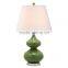 Factory wholesale bottle shape gallery cemaric bank table lamp for hotel design with fabric shade