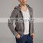 Plain dye wash zipper up grey hoodies for man