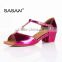 Patent PU Leather Girl Dance Shoes Cube Heel Latin Dance Shoes Swing Dance Shoes