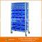 Rivet Mobile Bin Rack With Wheels storage unit with bins