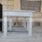 Beige marble arts craft fireplace mantel, natural stone fireplace