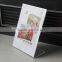 Custom made acrylic acrylic slanted sign holder with suction cups