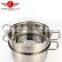 2016 new design high quality stainless steel steamer cooking pot with hollow handles and metal lid