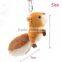 High quality 8cm squirrel backpack hanging toys keychain for kids promotion