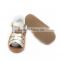 Hot summer shoes cow leather flat sandals for ladies pictures