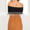 Latest Design Ladies Mini Skirt in Tan Suedette