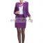 2017 Design Polyester Purple Business Dress Suit Office Skirt Suit for Office Lady