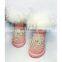 Aidocrystal New style pink shoes winter diamond beads covered boot women comfortable fur boots