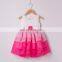 Cute girls pink floral flared wear dress Tutu Layered Dress