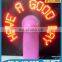 custom led message 4'' aaa battery led mini travel fan