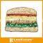 Hamburg and chips sequined embroidery patch design, fashion food sequin embroidery patch, sequin design