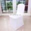 White universal stretch polyester chair cover for wedding