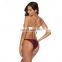 2019 Amazon wish swimsuit wholesale Europe and America bikini solid color sexy ladies swimsuit