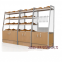 Good quality bakery equipment gondola wood bread display rack for retail supermarket