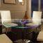 Triangle tempered glass table top with professional chamfering