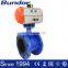 Bundor Pneumatic Stand Double Flange Butterfly Valve Manufacture