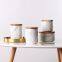 Nordic Fashion Hand Made Marble Ceramic Seal Storage Pot Canisters With Cover For Coffee Tea Candy