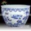 Antique large chinese Hand Painted blue white ceramic planters pots