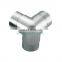 wholesale Railing Satin Round 304 316 Stainless Steel 3 Way Pipe Tube Connector fittings