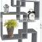 Decorative 4 Cube Intersecting Wall Mounted Floating Shelf White Finish Corner Wall Mount Shelf