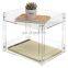 2 Tier Acrylic Document Storage Tray Multifunctional Food Serving Tray Desktop Tray Document Holder