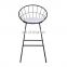 Gold Modern Mesh Outdoor Round Metal Leaf Steel Concrete Stackable Chairing Dining Side Black Wire Chair