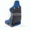 Blue Adjustable cloth and pvc sport racing seat with single adjustor