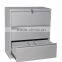(DL-L3)Flat Package White Lateral File 3 Drawer Cabinet Home Office Filing Storage Metal Furniture