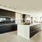 Modern Korean Movable l Shape Simple High Glossy Grey Lacquer Kitchen Cabinet European