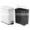 Indoor Dust Bin Stainless Steel Metal Garbage Bucket Bathroom Rubbish Industrial Dustbin Pedal White Trash Can