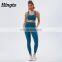 Custom fitness apparel recycled yoga sets for women manufacturer workout activewear female gym fitness set ribbed yoga set women