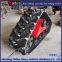 The process of modifying a triangular track assembly truck for snow driving