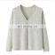 Lady's Eco-friendly V Neck Knitted Oversized 100% Cashmere Cardigan Button Front Back Logo Solid Pattern Casual Autumn Style