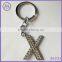 zinc alloy rhinestone paved alphabet letter design M key chain