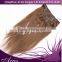Wholesale clip in hair extension REMY cheap 100% human hair dark color clip in hair extension