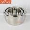 Allnice good quality stainless steel salad bowl/mental round shape deep fruit bowl
