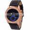 rose gold plated case sport stylist wrist watches with leather strap
