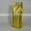 custom design laminated flat bottom gusset bag quad seal box pouch for food packaging