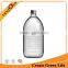 500ML Clear Glass Pressed Juice Bottle With Black Plastic Lid