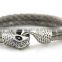 WIDE DUELING SERPENT Bendable Mens Snake Cuff Bracelet